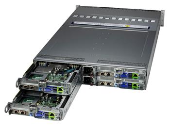 2U4N BigTwin 621BT-HNTR 4×(2S-E(205W), noLAN,3sATA3/NVMe4/5,16DDR5,2PCI-E16g5LP, AIOM, 2M.2, IPMI, rPS (80+TIT)