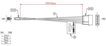 CBL-PWEX-1276 - HDD power cable to MicroFit 2x2F -2x2F kabel 15cm