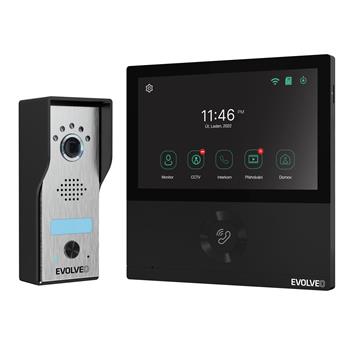 EVOLVEO DoorPhone AHD7, Sada domácího WiFi videotelefonu s ovládáním brány nebo dveří černý monitor