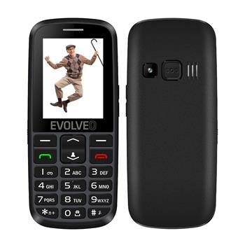 EVOLVEO EasyPhone EG, mobilní telefon pro seniory s nabíjecím stojánkem (černá barva)