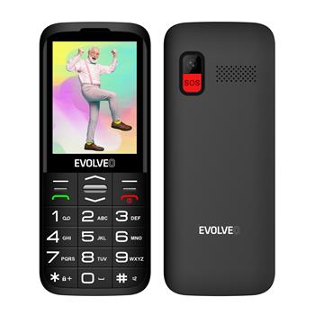 EVOLVEO EasyPhone XO, mobilní telefon pro seniory s nabíjecím stojánkem (černá barva)