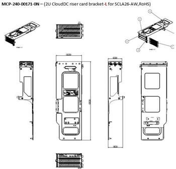 MCP-240-00171-0N - riser card bracket levý pro 2U CDC SCLA26-AW, (2014CS-TR)