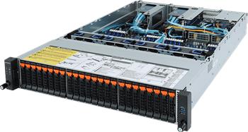 Server R282-Z92 2U 2S-SP3(240W), 2GbE, 24NVMe, 2SFF, M.2, IPMI, 32DDR4-3200, 2PCI-E8(g4), 2OCP, rPS (80+PLAT)