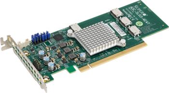 Supermicro AOC-SLG3-4E4T - 4×NVMe (Oculink SFF-8611) HBA, PCI-E16 g3 LP (X11)