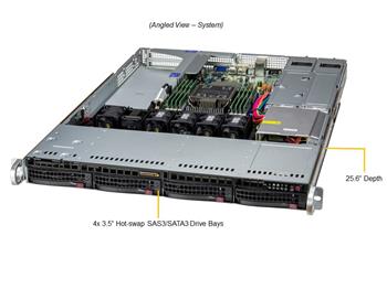 SuperServer 511E-WR 1U S-E(300W) 2GbE, 4sATA, 8DDR5, 3PCI-E16g5, M.2, IPMI, rPS (80+PLAT)