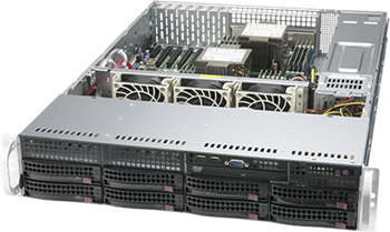 SuperServer 620P-TR 2U 2S-P+(270W) 2GbE, 8LFF, 2+16DDR4, 4PCI-E16g4LP, 2-E8g4LP, M.2, IPMI, rPS 1,2kW (80+TIT)