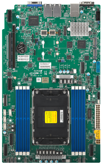 X14SBW-F WIO S-E2(350W), 2PCI-E16g5, 1E8g5, 2×1GbE, 2M.2, 8sATA3, 8NVMe5, 8DDR5-6400, IPMI